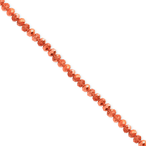 Abalorios faceteados disco 3x2mm Naranja coral-revestimiento pearl shine