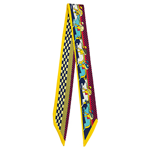 Bandana Pa&ntilde;uelo con caballos Amarillo-azul oscuro-rojo