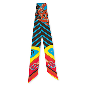 Bandana Pa&ntilde;uelo con cinturones de cuero Rojo-marr&oacute;n-azul
