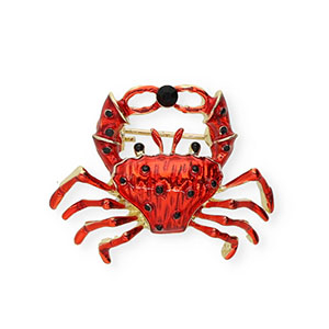 Broches cangrejo con strass Dorado-rojo-negro