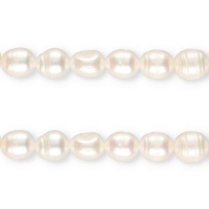 TQ Perlas de agua dulce grano de arroz 12x10mm Blanco natural