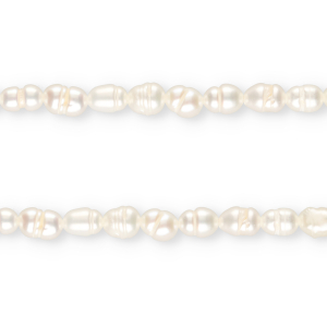 TQ Perlas de agua dulce grano de arroz 6x4mm Blanco natural