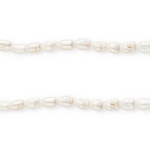 TQ Perlas de agua dulce grano de arroz 5x4mm Blanco natural