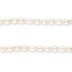 TQ Perlas de agua dulce grano de arroz 7x5mm Blanco natural