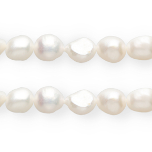 TQ Perlas de agua dulce nugget ovalada 10mm Blanco natural