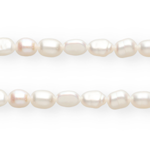TQ Perlas de agua dulce nugget ovalada 5-6mm Blanco natural
