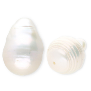 TQ Perlas de agua dulce gota brillo intenso Blanco natural