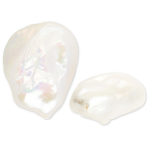TQ Perlas de agua dulce gota Blanco natural