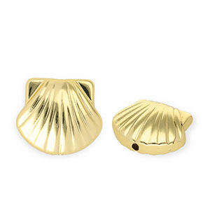 Abalorios acr&iacute;lico conchas Dorado