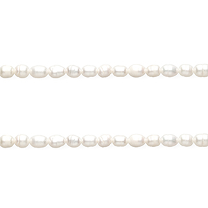 TQ Perlas de agua dulce grano de arroz 5x4 mm Blanco natural