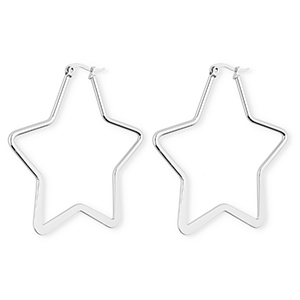 Pendientes Acero Inox criollas estrella Plateado