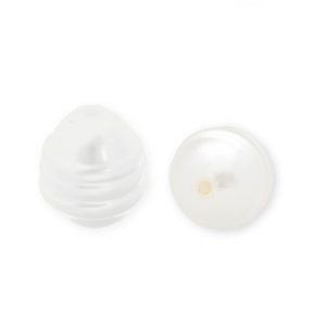 Imitaci&oacute;n de perlas de agua dulce con forma de huevo Blanco