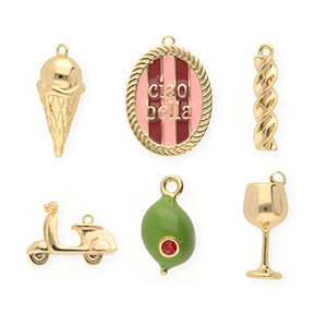 BY31&reg; Colgantes de lat&oacute;n Eco-brass pack ahorro (6 pieza) Dorado-verde oliva-rosa claro-rojo