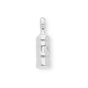 BY31&reg; Colgantes de lat&oacute;n Eco-brass botella de vino Plateado