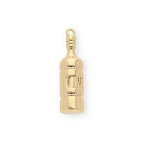 BY31&reg; Colgantes de lat&oacute;n Eco-brass botella de vino Dorado