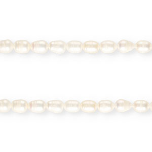 TQ Perlas de agua dulce grano de arroz 11x8mm Blanco natural