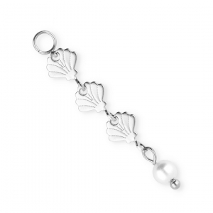 BY31&reg; Colgantes de eslab&oacute;n concha de acero inox Plateado-blanco