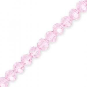 Abalorios faceteados redondos 8 mm Rosa claro