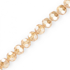 Abalorios faceteados redondos 14 mm Beige-revestimiento pearl shine