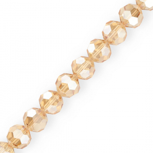 Abalorios faceteados redondos 16 mm Beige-revestimiento pearl shine