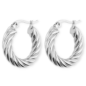 BY31&reg; Pendientes Acero Inox criollas espiral Plateado