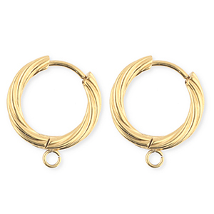 BY31&reg; Fornituras Acero Inox pendientes espiral&nbsp;con anilla Dorado