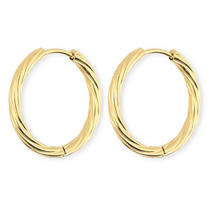 BY31&reg; Pendientes Acero Inox criollas espiral Dorado