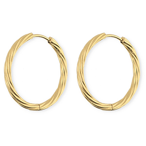 BY31&reg; Pendientes Acero Inox criollas espiral Dorado