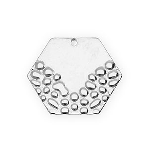 Colgantes Acero Inox hex&aacute;gono Plateado