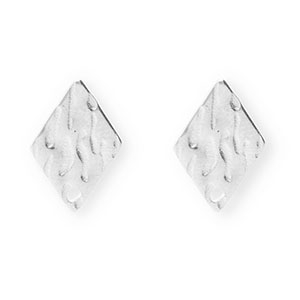 Fornituras Acero Inox pendientes rombo con anilla Plateado