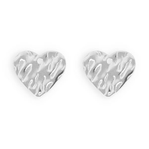 Fornituras Acero Inox pendientes coraz&oacute;n con anilla Plateado