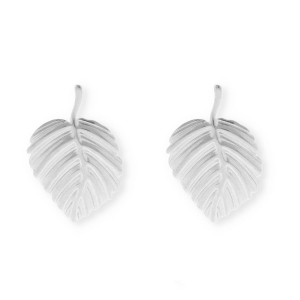 Fornituras Acero Inox pendientes hoja con anilla Plateado