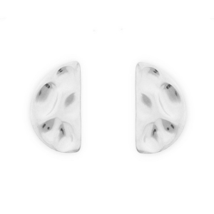 Fornituras Acero Inox pendientes semi-redondo con anilla Plateado