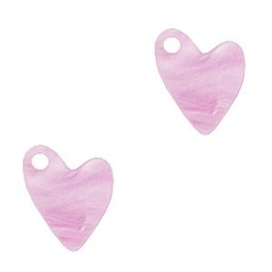 Colgantes Plexx coraz&oacute;n lila rosado