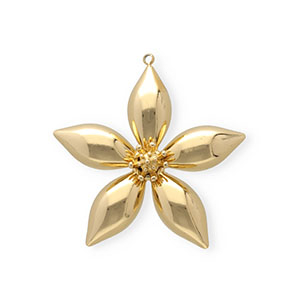 Colgantes Acero Inox flor Dorado