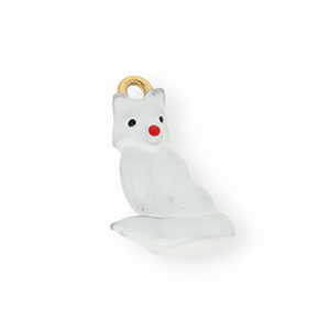 Colgantes Acero Inox con esmalte perrito Dorado-blanco-rojo