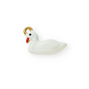 Colgantes Acero Inox con esmalte cisne Dorado-blanco-rojo