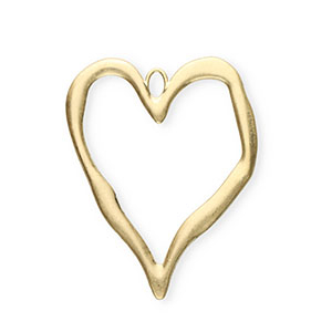 Colgantes llamativos coraz&oacute;n abierto Dorado