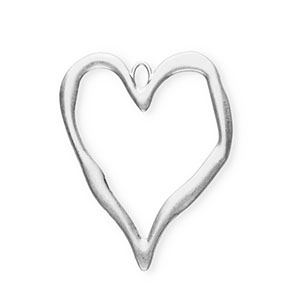Colgantes llamativos coraz&oacute;n abierto Plateado
