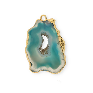 Colgante de piedra natural &Aacute;gata Azul verdoso-dorado