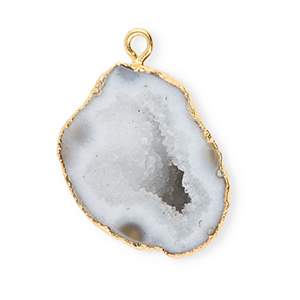 Colgante de piedra natural Cuarzo Gris-dorado