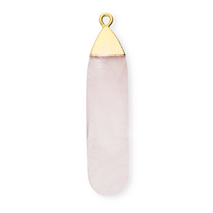 Colgante de piedra natural Cuarzo gota Rosa claro-dorado