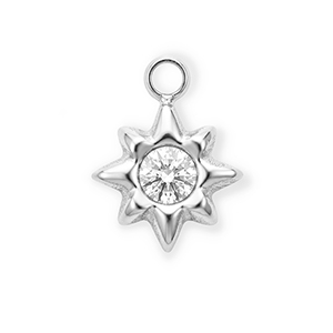 Colgantes Acero Inox con strass estrella Plateado-cristal