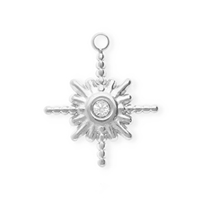 Colgantes Acero Inox con strass estrella Plateado-cristal