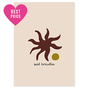 BY31&reg; Tarjetas para joyer&iacute;a "Just breathe" Crema-marr&oacute;n oscuro-verde olivia