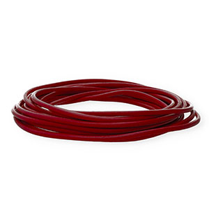 Cord&oacute;n cuero DQ redondo 3mm Rojo