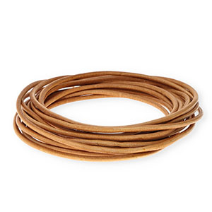 Cord&oacute;n cuero DQ redondo 3mm Marr&oacute;n claro
