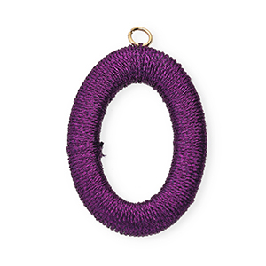 Colgantes acr&iacute;licos con hilo macram&eacute; &oacute;valo P&uacute;rpura oscuro met&aacute;lico-dorado