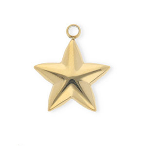 Colgantes Acero Inox estrella Dorado