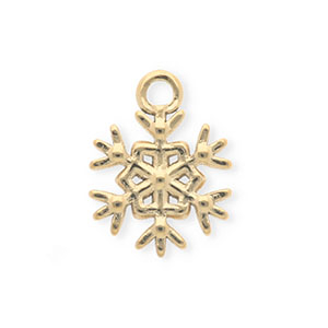 Colgantes Acero Inox copo de nieve Dorado